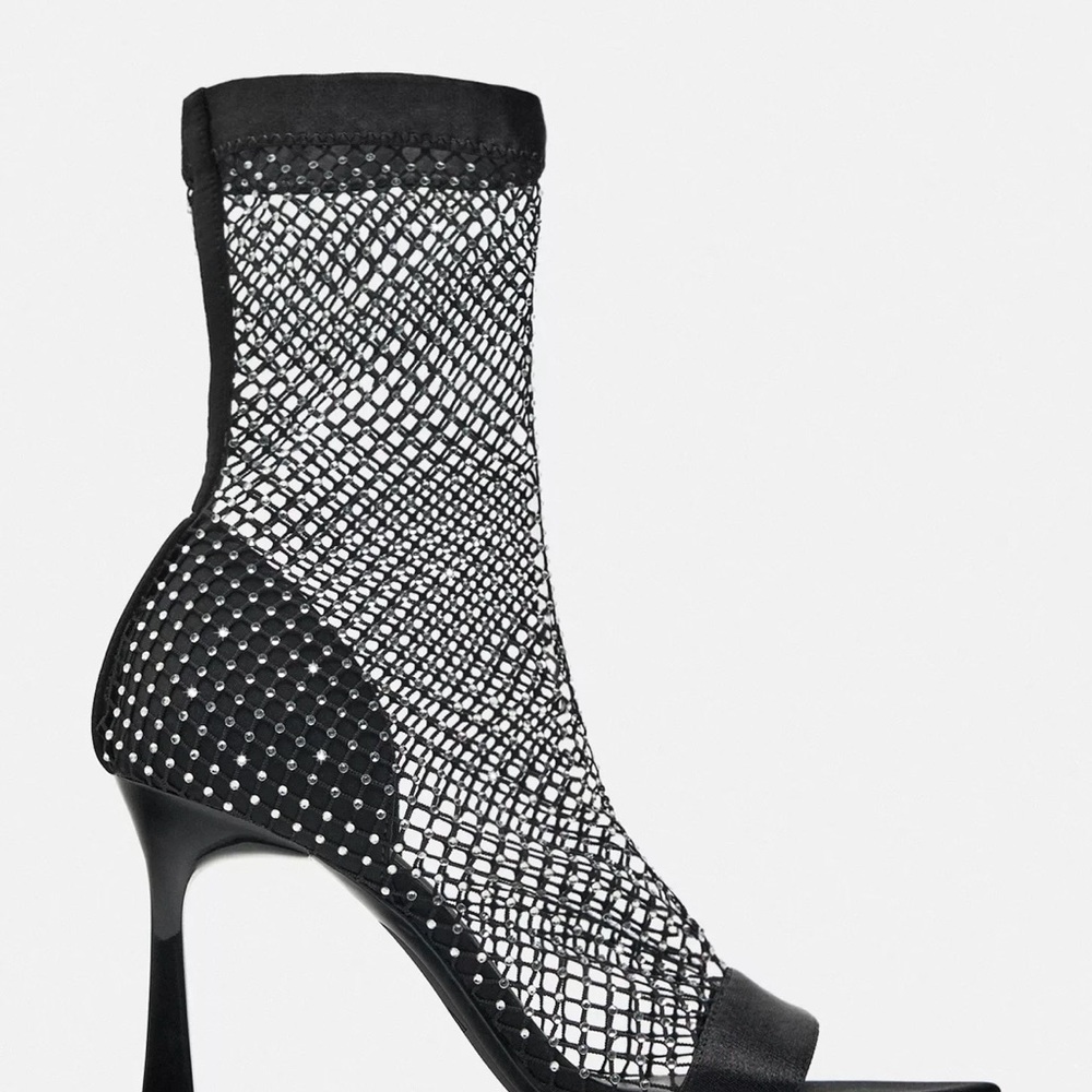 Zara Black Mesh Heels